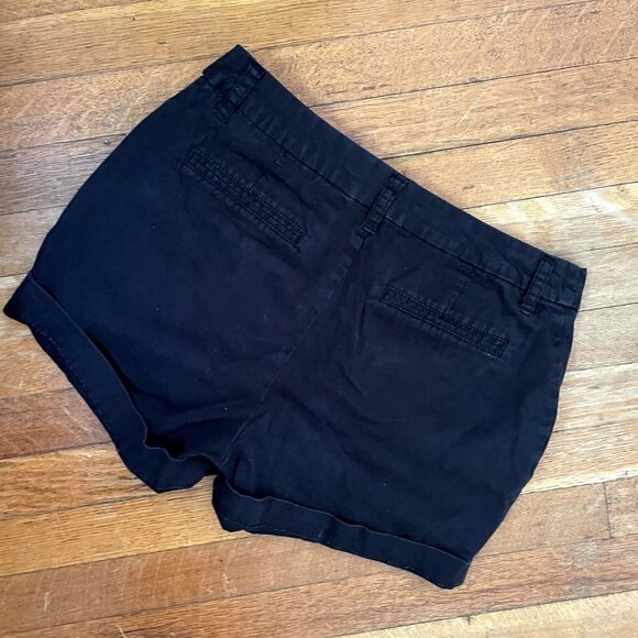 Faded Glory dark black chino summer shorts casual comfortable pockets - Picture 4 of 4